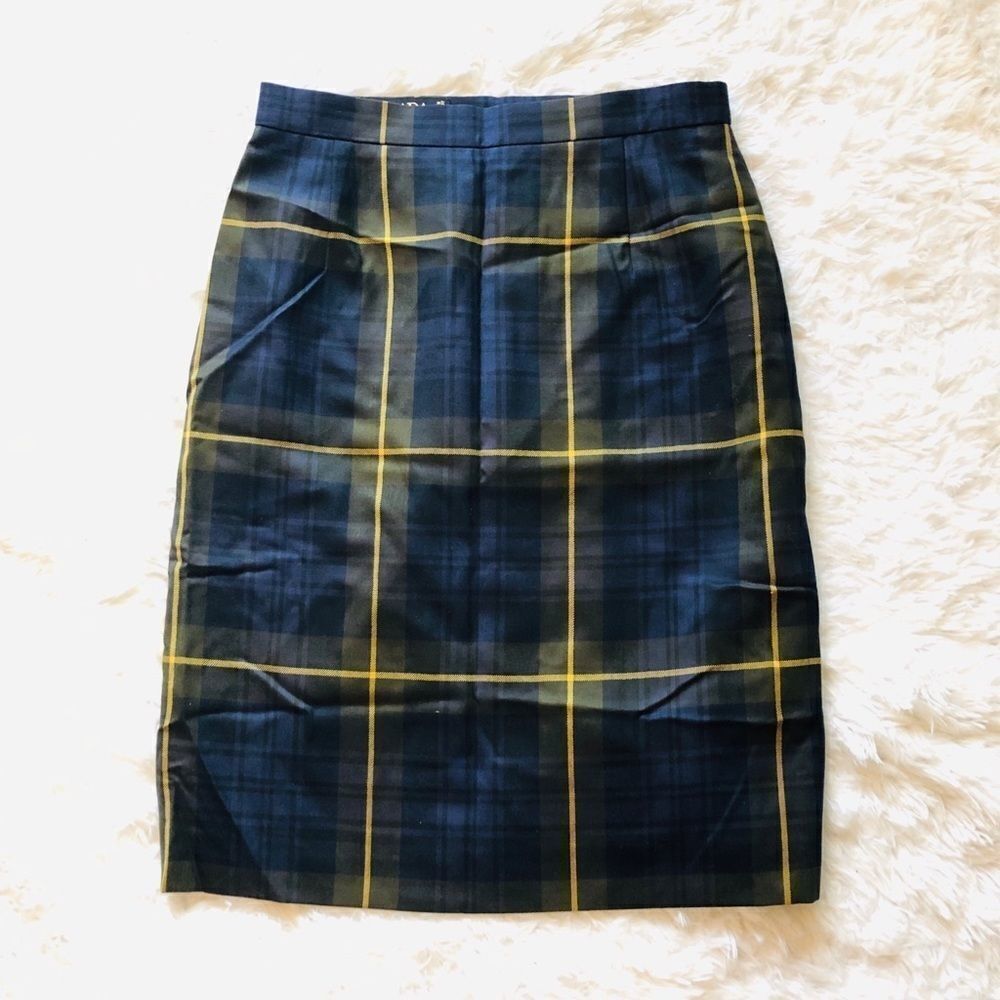 ESCADA MARGARETHA LEY PLAID PURE WOOL SKIRT 36‎